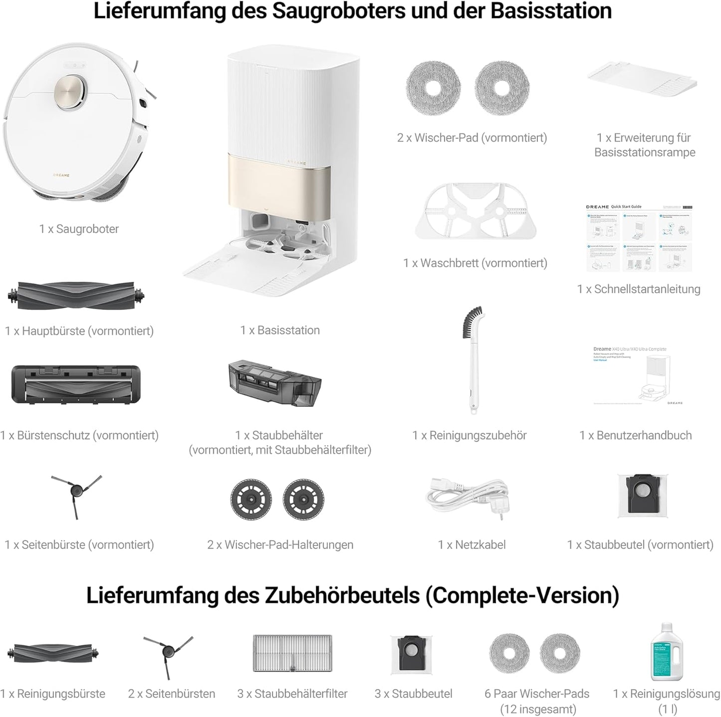 Dreame X40 Ultra Robot Vacuum with Mop, 12,000Pa, Self-Cleaning & Auto Empty