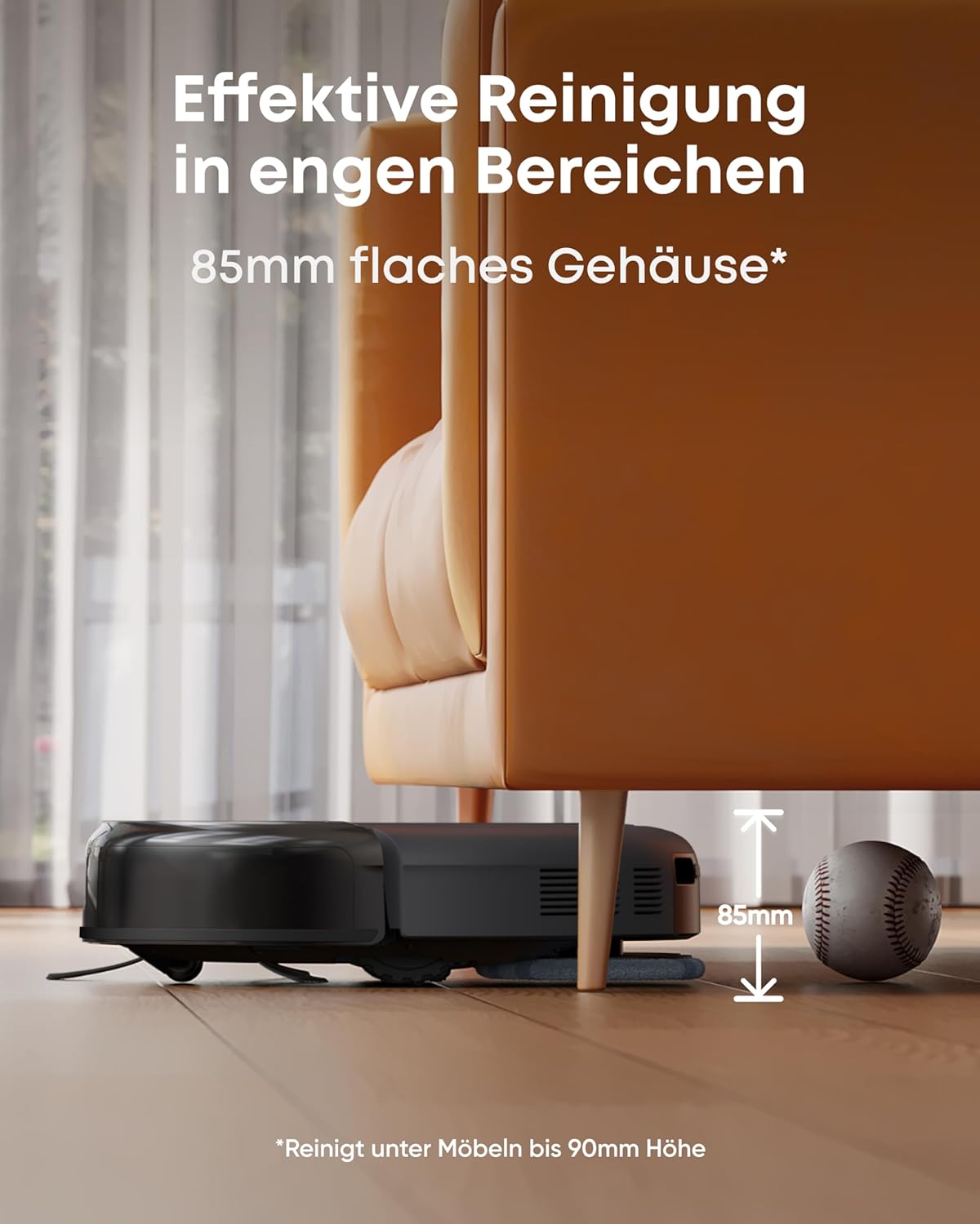 Eufy Omni C20, 7.000Pa, All-in-One-Station, Auto-Entleerung & -Reinigung, 8,5 cm, mit Wischfunktion