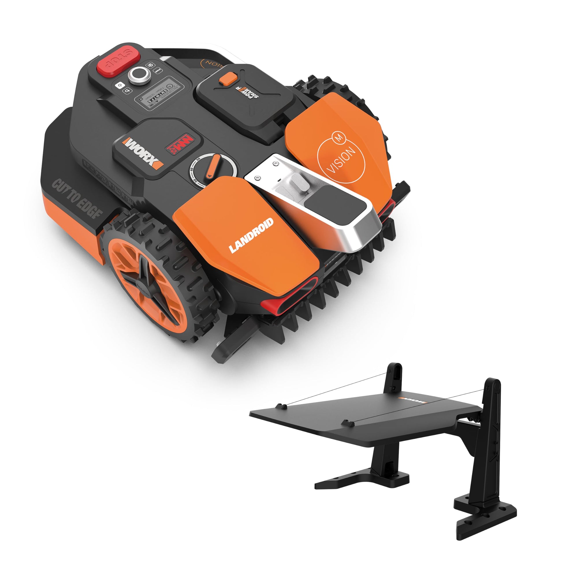 WORX Landroid M WR141E Mähroboter/Akkurasenmäher für kleine Gärten bis 500 qm/Selbstfahrender Rasenmäher für einen sauberen Rasenschnitt, Bunt