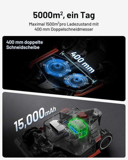 MAMMOTION LUBA 2 AWD 5000X Mähroboter 5000 m², NetRTK+Vision, ohne Kabel, 80 % Steigung