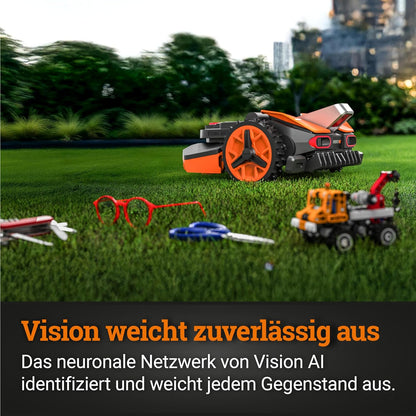 WORX Vision S250 Mähroboter 250 m² ohne Kabel, KI & Igelschutz