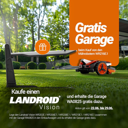 WORX Vision L1600 Mähroboter 1600 m² ohne Kabel, KI & Igelschutz