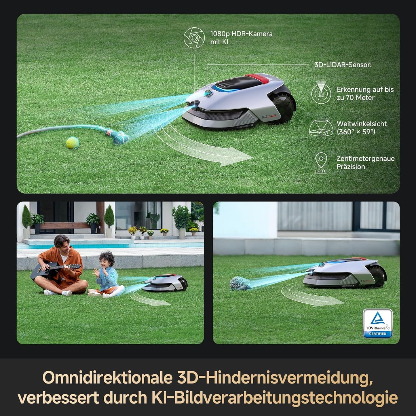 DREAME A2 Mähroboter 3000 m², Dual-Fusion & OmniSense