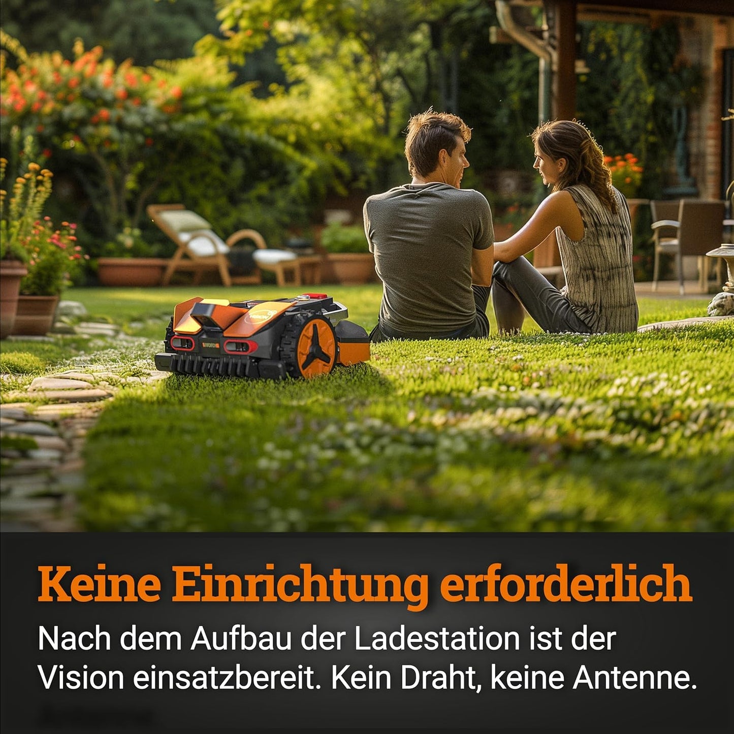 WORX Vision L1600 Mähroboter 1600 m² ohne Kabel, KI & Igelschutz