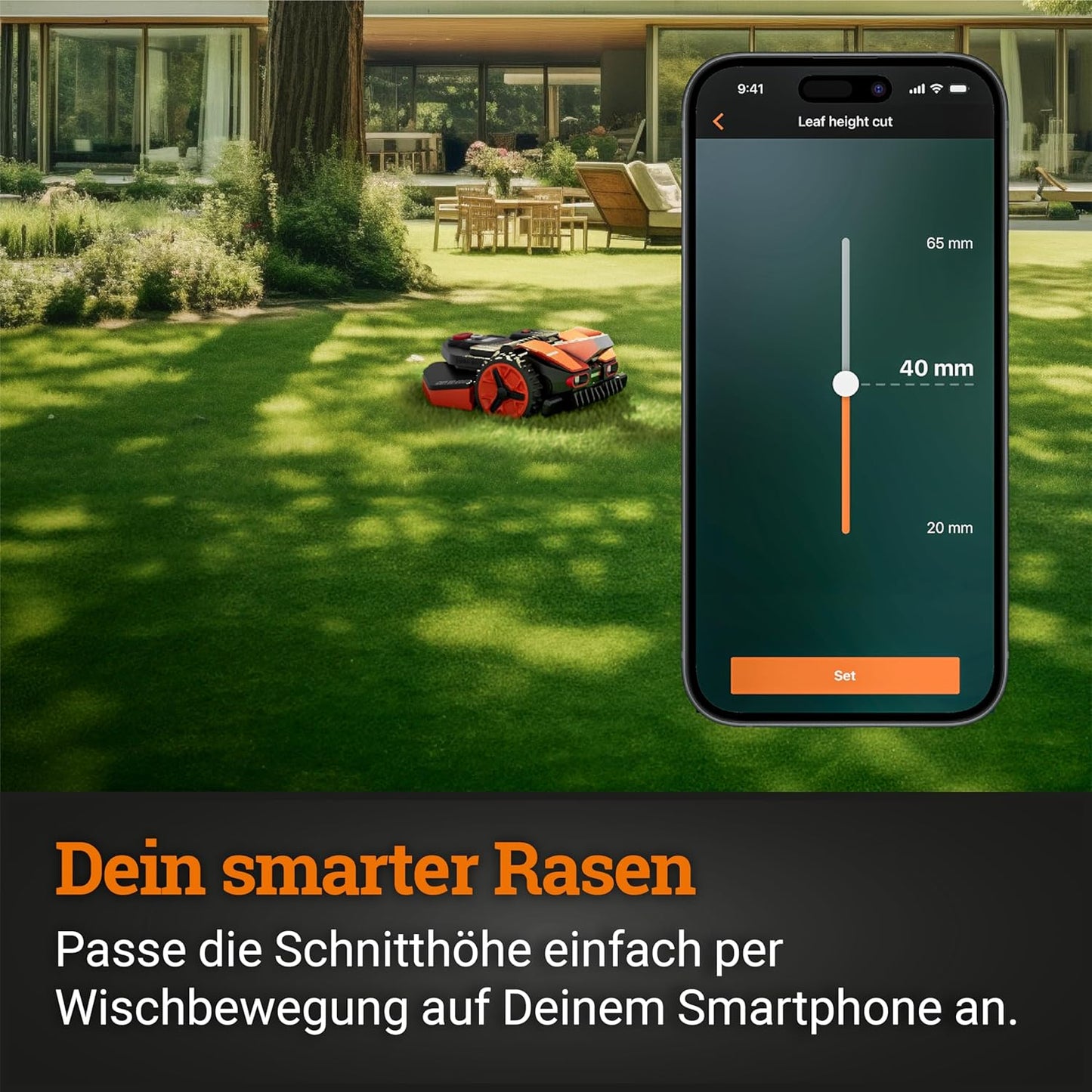 WORX Vision L1600 Mähroboter 1600 m² ohne Kabel, KI & Igelschutz