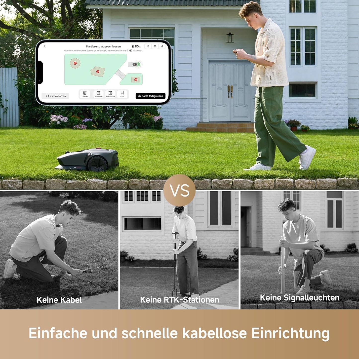 MOVA 600 Mähroboter 600 m², 3D-LiDAR & App-Steuerung