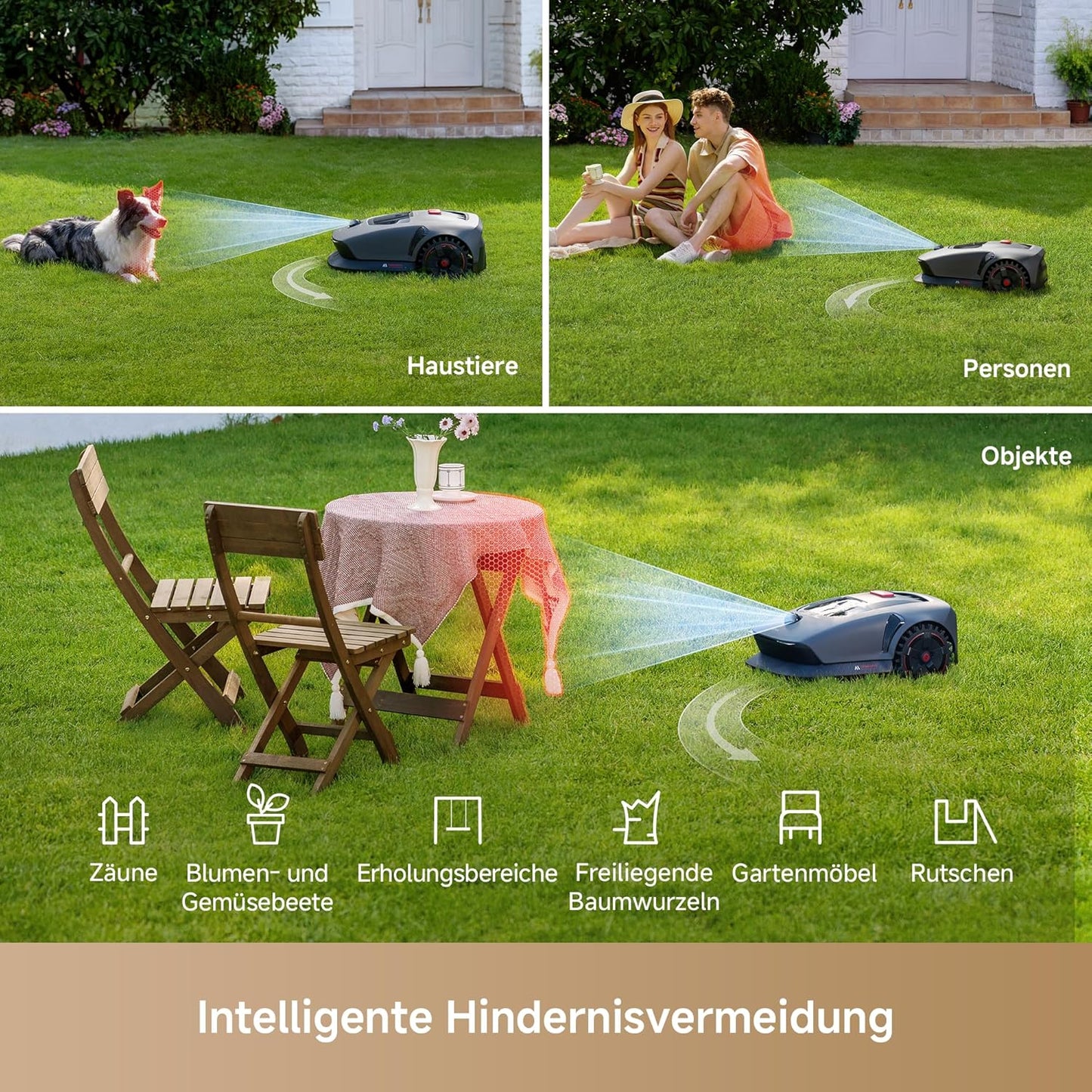 MOVA 1000 Mähroboter 1000 m², 3D-LiDAR & App-Steuerung