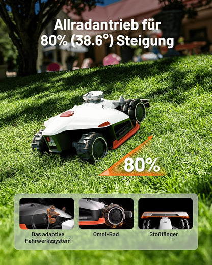 MAMMOTION LUBA 2 AWD 5000X Mähroboter 5000 m², NetRTK+Vision, ohne Kabel, 80 % Steigung