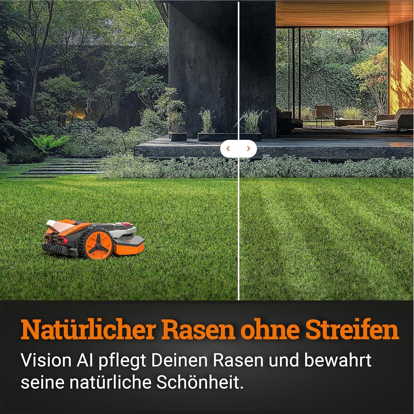 WORX Vision L1600 Mähroboter 1600 m² ohne Kabel, KI & Igelschutz